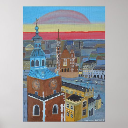 Krakau Polen poster (Voorkant)