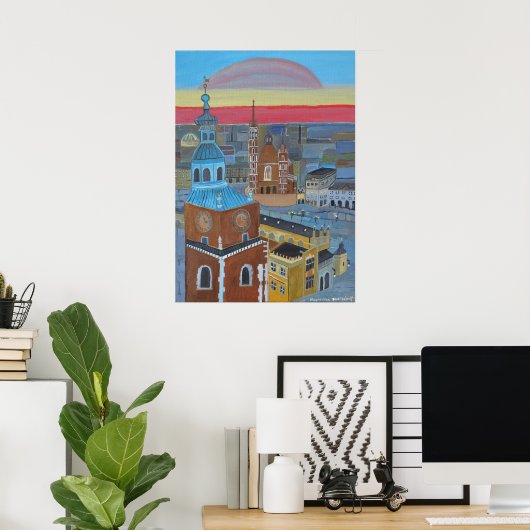 Krakau Polen Poster (Thuiskantoor)