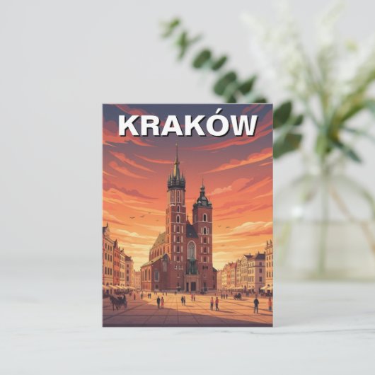 Krakau Polen Reizen Briefkaart (Staand voorkant)