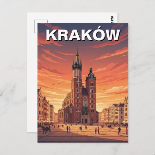 Krakau Polen Reizen Briefkaart (Voorkant / Achterkant)