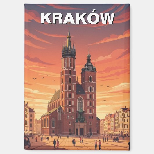Krakau Polen Reizen Magneet (Voorkant)