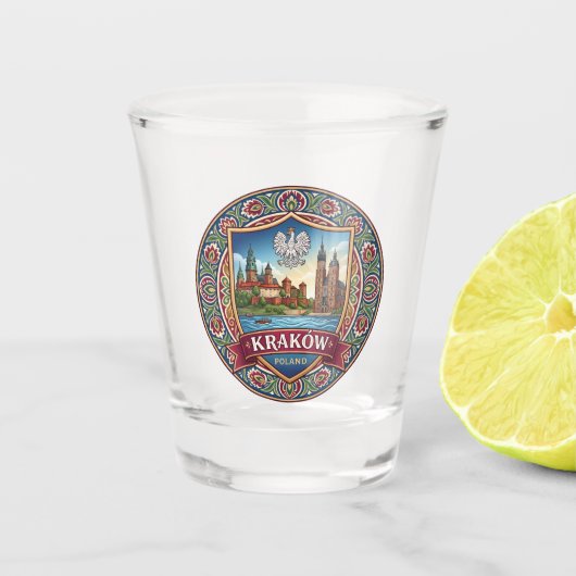 Krakau Polen Shot Glas (Voorkant)