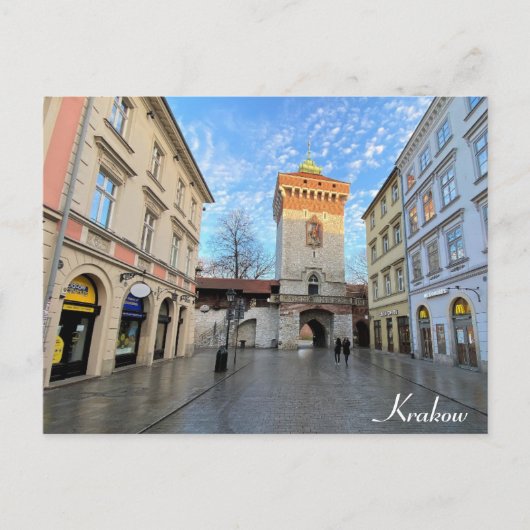 Krakau Polen St Florians Gate reisfoto Briefkaart (Voorkant)