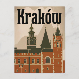 Krakau Polen vintage Briefkaart