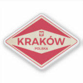 Krakau Polen Vintage Sticker (Voorkant)