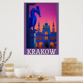 Krakau Poster - Drakenhorloge over doekzaal (Keuken)