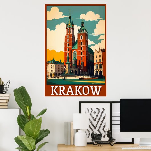 Krakau Reizen Poster Muurkunst (Thuiskantoor)