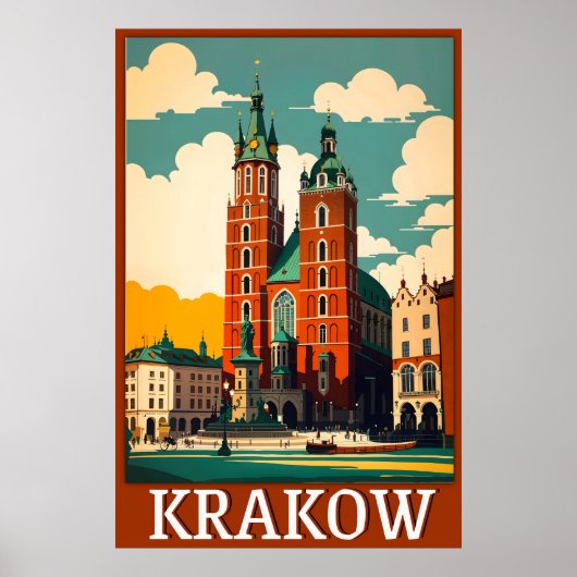 Krakau Reizen Poster Muurkunst (Voorkant)