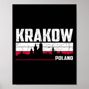 Krakau Silhouette Polen Poster