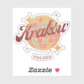 Krakau stad Krakau Polen Retro Briefkaart Sticker (Vel)