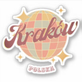 Krakau stad Krakau Polen Retro Briefkaart Sticker (Voorkant)