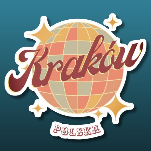 Krakau stad Krakau Polen Retro Briefkaart Sticker