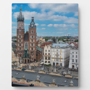 Krakau stadscentrum van bovenaf in Polen Fotoplaat