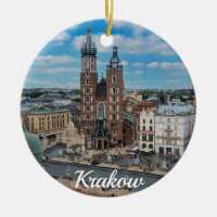Krakau stadscentrum van bovenaf in Polen