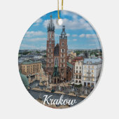 Krakau stadscentrum van bovenaf in Polen Keramisch Ornament (Links)