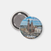 Krakau stadscentrum van bovenaf in Polen Magneet (Voorkant / Achterkant)