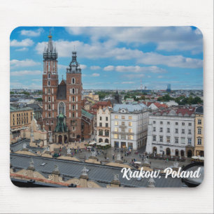 Krakau stadscentrum van bovenaf in Polen Muismat