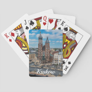 Krakau stadscentrum van bovenaf in Polen Pokerkaarten