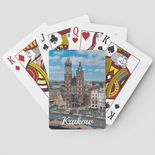 Krakau stadscentrum van bovenaf in Polen Pokerkaarten (Achterkant)