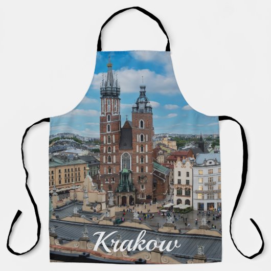 Krakau stadscentrum van bovenaf in Polen Schort (Voorkant)