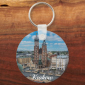 Krakau stadscentrum van bovenaf in Polen Sleutelhanger (Voorkant)