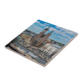 Krakau stadscentrum van bovenaf in Polen Tegeltje (Zijkant)