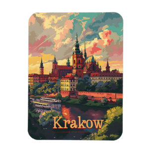 Krakau zonsondergang  magneet