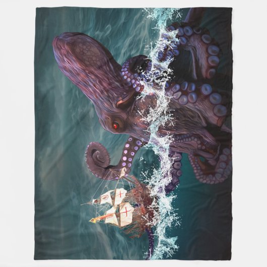 Kraken (2) fleece deken (Voorkant)