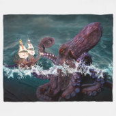 Kraken (2) fleece deken (Voorkant (Horizontaal))