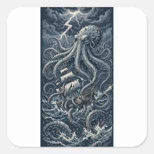 Kraken-aanvalsticker Vierkante Sticker