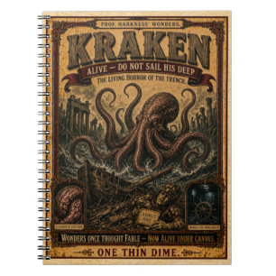 Kraken, antiek circusunmonster notitieboek
