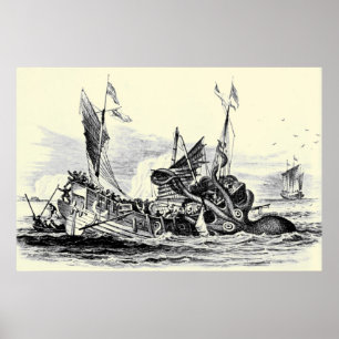 Kraken Attack! Afdrukken Poster