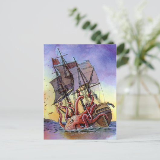 Kraken Attack Briefkaart (Staand voorkant)