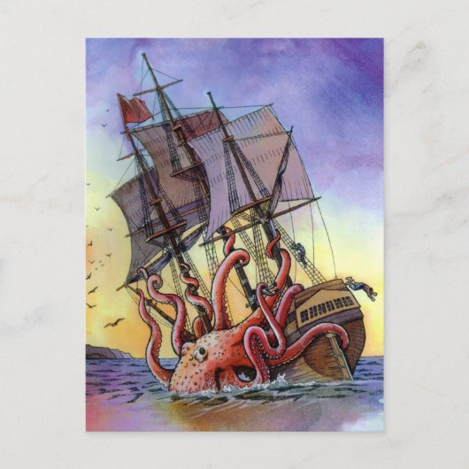 Kraken Attack Briefkaart (Voorkant)