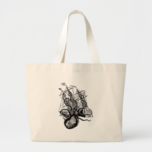 Kraken Attack Grote Tote Bag (Voorkant)