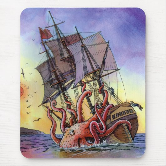 Kraken Attack Mousepad Muismat (Voorkant)