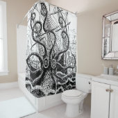 Kraken Attack reuze octopus douchegordijn (In situ)