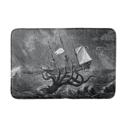 Kraken Attacking Ship  etching Badmat (Voorkant)