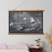 Kraken Attacking Ship  etching Hangend Wandkleed (Slaapkamer)