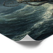 Kraken Attacking Ship Steampunk Poster (Hoek)