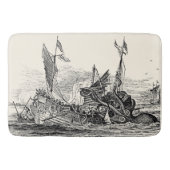 Kraken Attacks Ship  Nautical Steampunk Badmat (Voorkant)