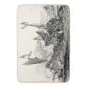 Kraken Attacks Ship Nautical Steampunk Badmat (Voorkant Verticaal)