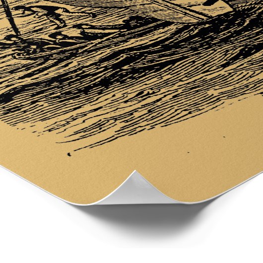 Kraken Attacks Ship  Steampunk Poster (Hoek)