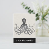 Kraken - Black Giant Octopus / Cthulu Briefkaart (Staand voorkant)