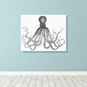 Kraken - Black Giant Octopus / Cthulu Canvas Afdruk (Insitu (Houten vloer))