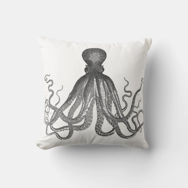 Kraken - Black Giant Octopus / Cthulu Kussen (Voorkant)