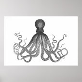 Kraken - Black Giant Octopus / Cthulu Poster (Voorkant)