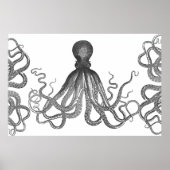 Kraken - Black Giant Octopus / Cthulu Poster (Voorkant)