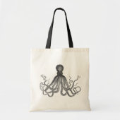 Kraken - Black Giant Octopus / Cthulu Tote Bag (Voorkant)