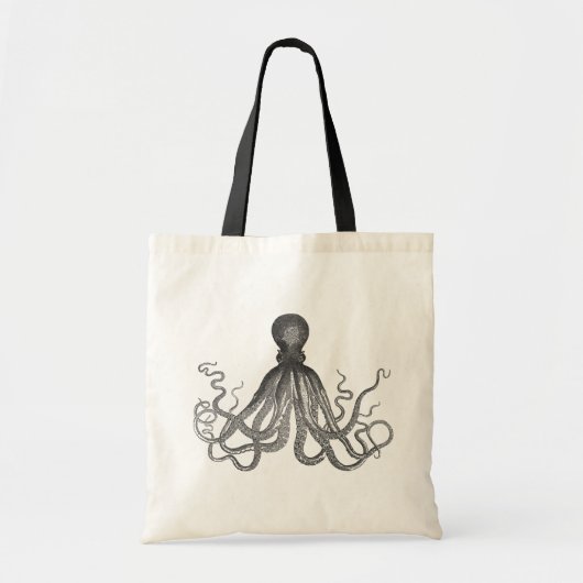 Kraken - Black Giant Octopus / Cthulu Tote Bag (Voorkant)